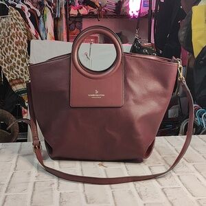 London Fog Cranberry Hobo(Purple)18'  x12'w Crossbody Strap w‎ Camel Wallet